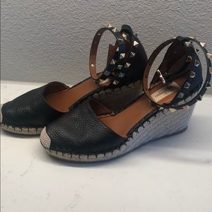 Valentino Rockstud double leather espadrilles